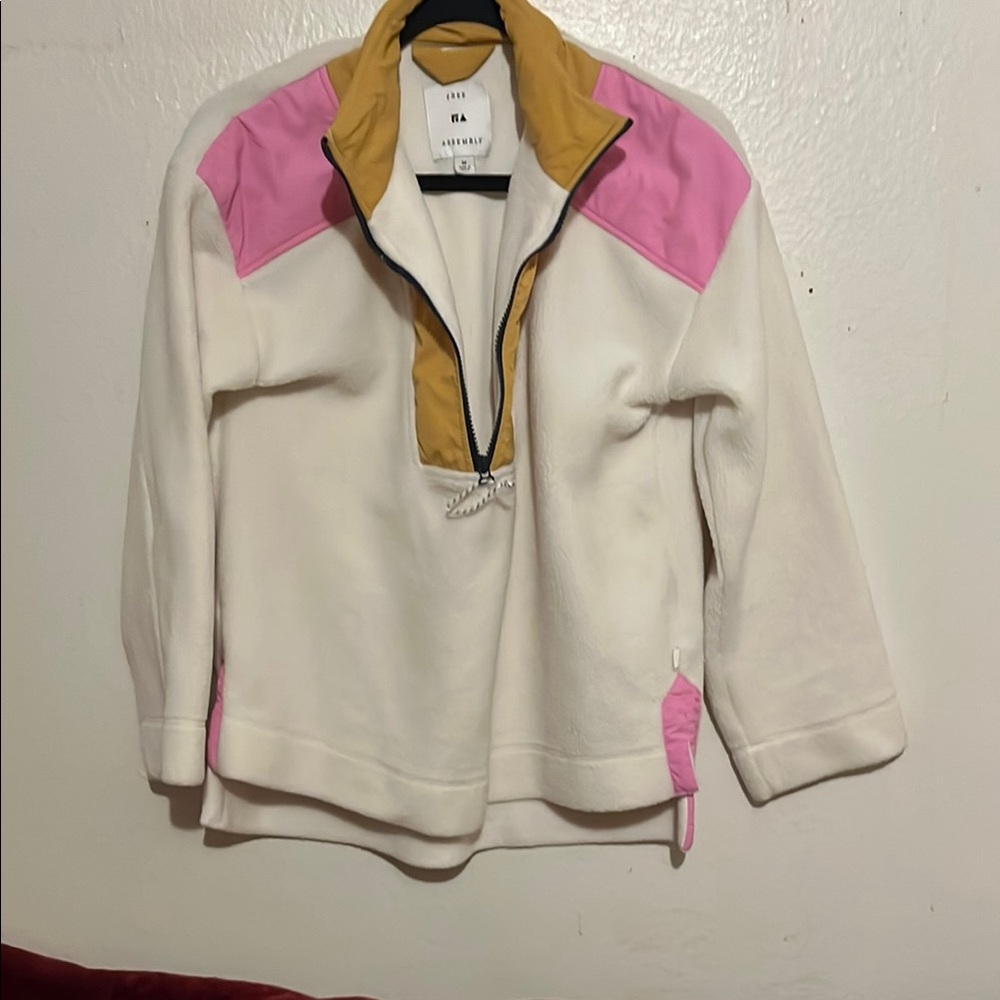 Colorblock Women's Sweatshirt - Pink, Tan, and White